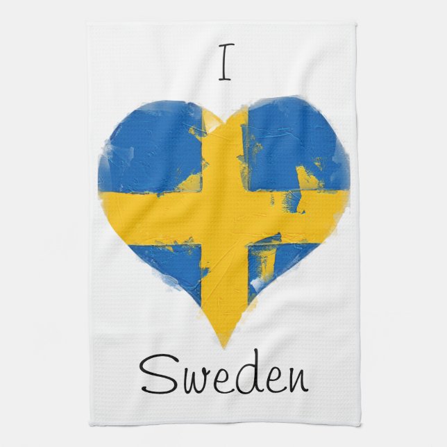 Linge De Cuisine I Heart Suède Drapeau suédois (Vertical)