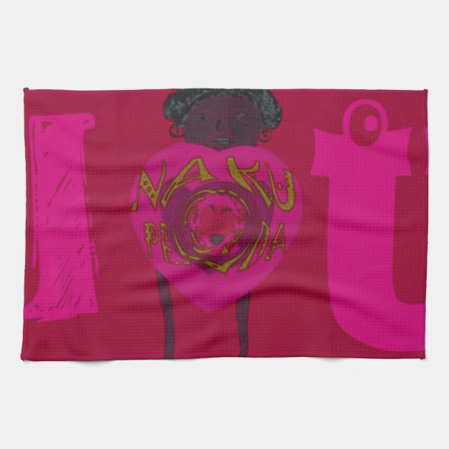 Linge De Cuisine I Heart You Nakupenda Sana Heureuse Sainte-Valenti (Horizontal)