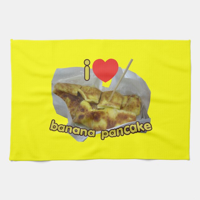 Linge De Cuisine I Love (Coeur) Banana Pancake ... Thai Street Food (Horizontal)