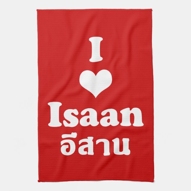 Linge De Cuisine I Love (Coeur) Isaan (Vertical)