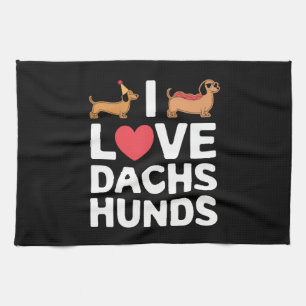 Linge De Cuisine I Love Dachshunds Fun Illustration avec Cool