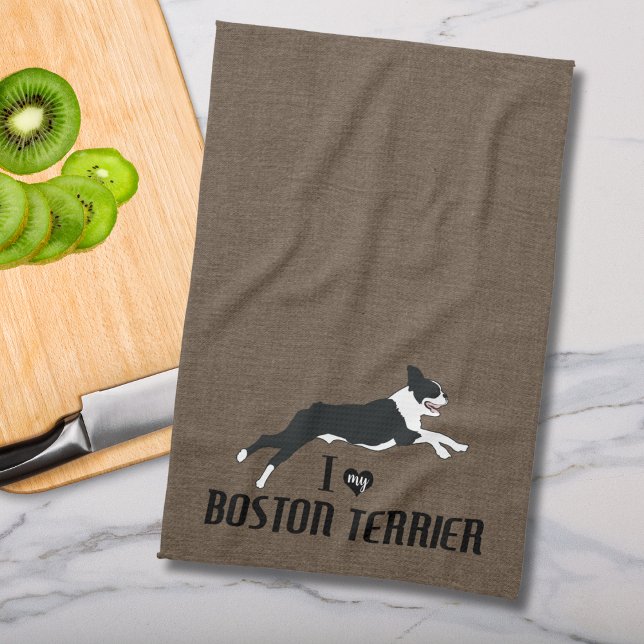 Linge De Cuisine I Love my Boston Terrier (I love my Boston Terrier kitchen towel)