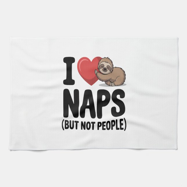 Linge De Cuisine I Love Naps Cute Sloth Heart (Horizontal)