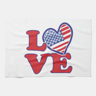 Linge De Cuisine I Love the USA Heart