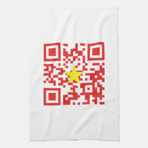 Linge De Cuisine I Love Vietnam (Tôi Yêu Viêt Nam) Drapeau QR Code