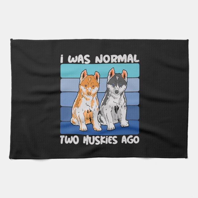 Linge De Cuisine I Quoi Normal Deux Huskies Shiba Dog (Horizontal)