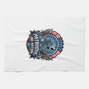 Linge De Cuisine IA patriotique Liberté Loup Cyberpunk Avenir Liber