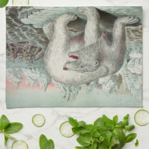 Linge De Cuisine iceberg d'hiver de l'ours polaire vintage