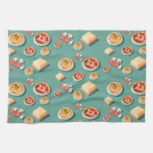 Linge De Cuisine icônes alimentaires pizza pâtes et fromage