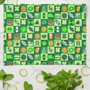 Linge De Cuisine Icônes de la Saint-Patrick Motif sans couture