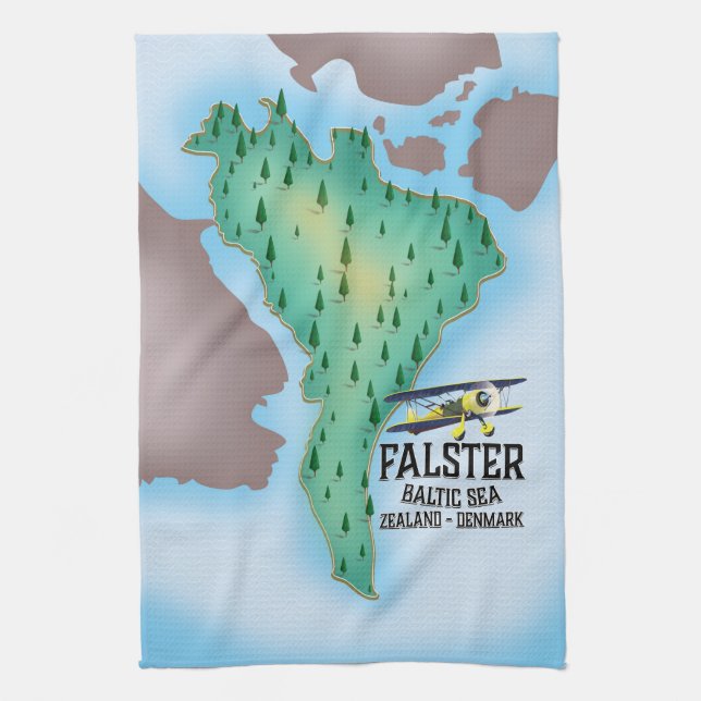 Linge De Cuisine Île de Falster Danemark affiche de voyage. (Vertical)