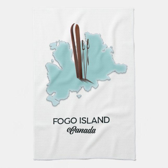 Linge De Cuisine île de Fogo carte du Canada affiche (Vertical)