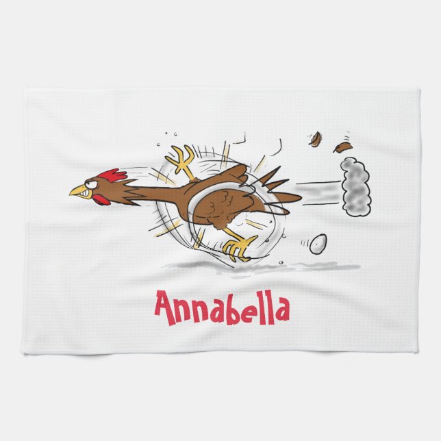 Linge De Cuisine Illustration amusante de poulet cool (Horizontal)