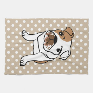 Linge De Cuisine Illustration anglaise mignonne de bouledogue