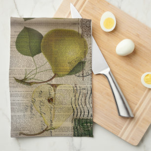 Linge De Cuisine illustration botanique de pays français poire vint