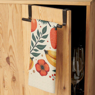 Linge De Cuisine Illustration botanique vintage de fruits récoltés 