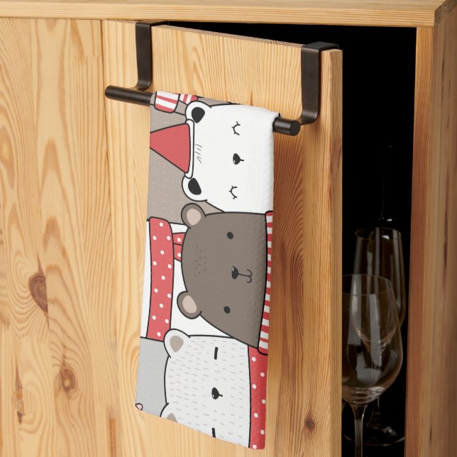 Linge De Cuisine Illustration d'animal (Pliage en tiers)