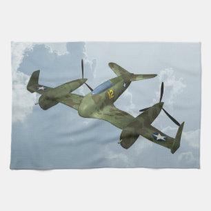 Linge De Cuisine Illustration d'aviation militaire de vol de warbir