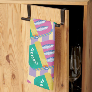 Linge De Cuisine Illustration de boîte de sardines rétro pour la cu