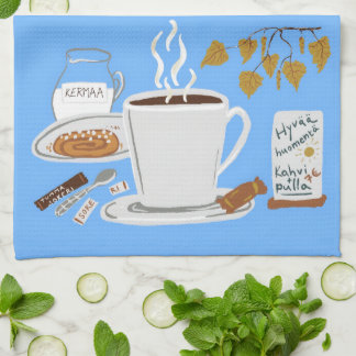 Linge De Cuisine Illustration de café noir finlandais automne scand