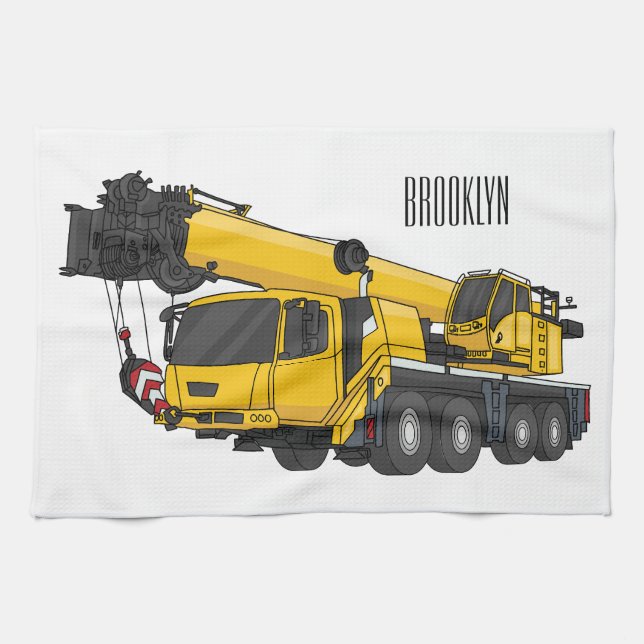 Linge De Cuisine Illustration de camion de grue (Horizontal)