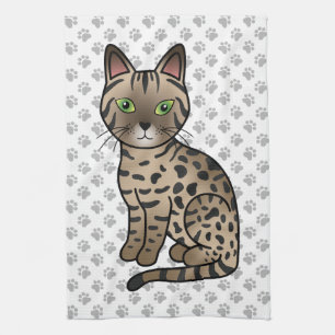 Linge De Cuisine Illustration de chat de dessin animé mignon Mau ég