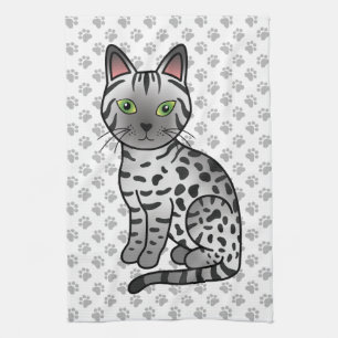 Linge De Cuisine Illustration de chat de dessin animé mignon Mau ég