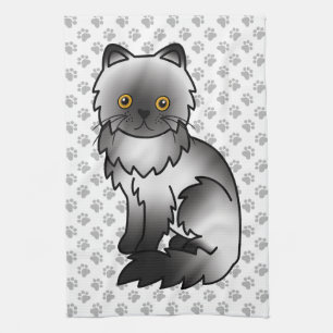 Linge De Cuisine Illustration de chat de dessin animé mignon persan