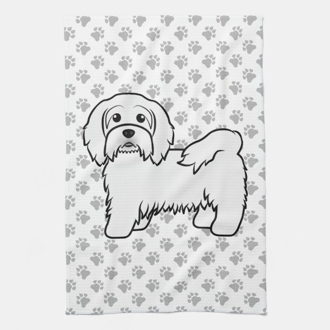 Linge De Cuisine Illustration de chien de dessin animé mignon Havan (Vertical)