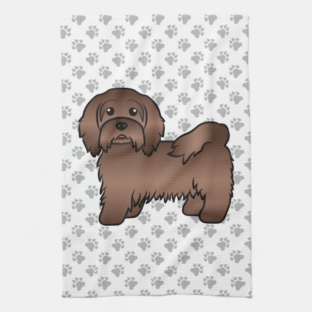 Linge De Cuisine Illustration de chien de dessin animé mignon Havan (Vertical)