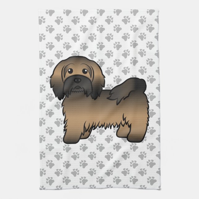 Linge De Cuisine Illustration de chien de dessin animé mignon Havan (Vertical)