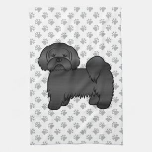 Linge De Cuisine Illustration de chien de dessin animé mignon Lhass