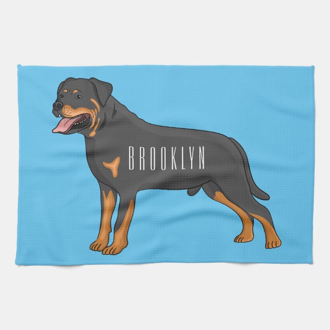 Linge De Cuisine Illustration de chien Rottweiler (Horizontal)