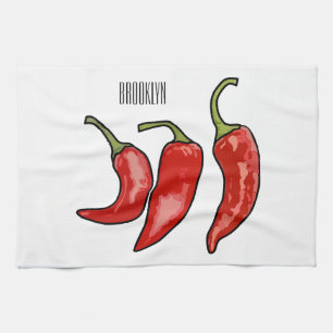 Linge De Cuisine Illustration de chili