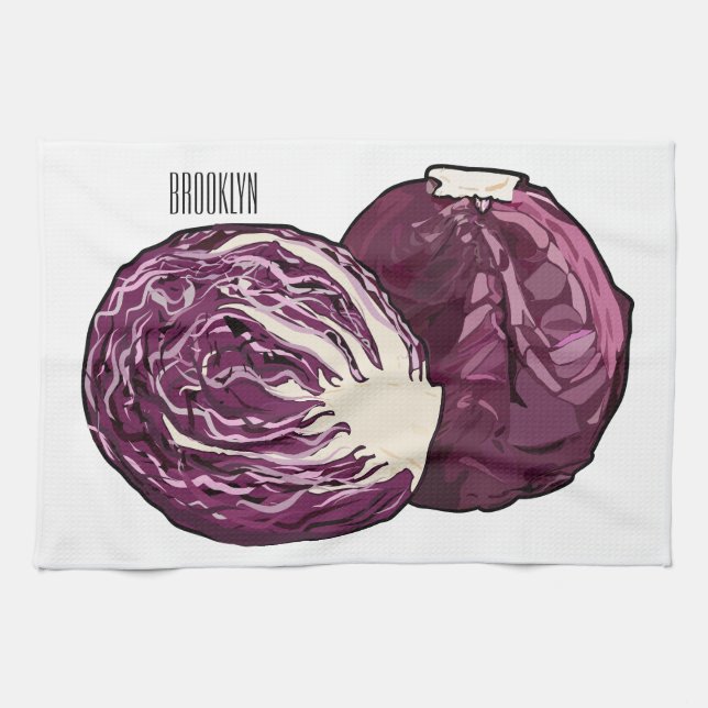 Linge De Cuisine Illustration de chou rouge (Horizontal)