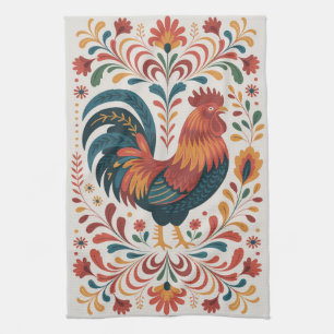 Linge De Cuisine Illustration de coq d'art folklorique traditionnel