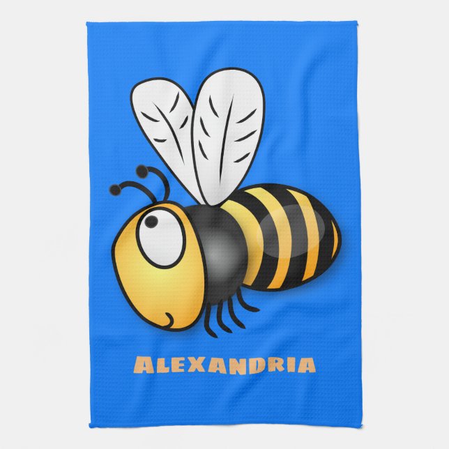 Linge De Cuisine Illustration de dessin animé d'abeilles joyeux (Vertical)