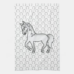 Linge De Cuisine Illustration de dessin animé mignon de cheval trot