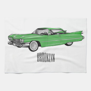 Linge De Cuisine Illustration de dessin de voiture classique 1959
