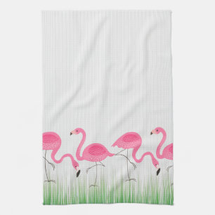 Linge De Cuisine Illustration de Flamants roses roses mignons
