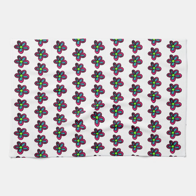 Linge De Cuisine Illustration de fleurs (Horizontal)