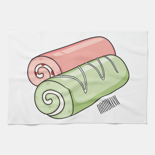Linge De Cuisine Illustration de gâteau suisse roll / roll (Horizontal)