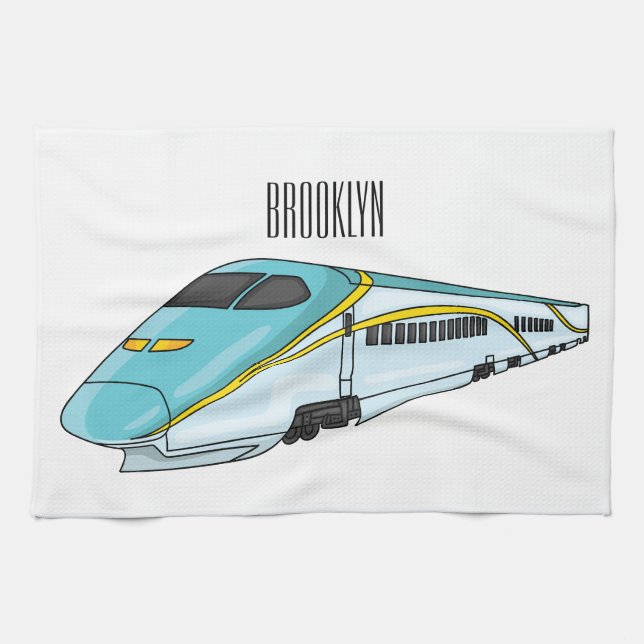Linge De Cuisine Illustration de la bande dessinée d'un train à bal (Horizontal)