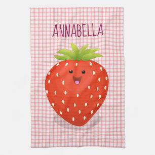Linge De Cuisine Illustration de la fraise Cute kawaii