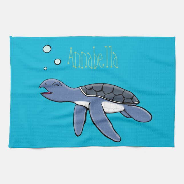 Linge De Cuisine Illustration de la petite tortue de mer (Horizontal)