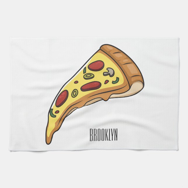 Linge De Cuisine Illustration de la pizza (Horizontal)