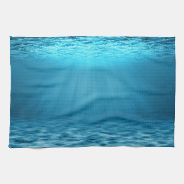 Linge De Cuisine Illustration de la scène sous-marine Blue Ocean (Horizontal)