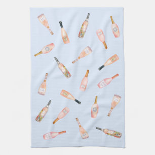 Linge De Cuisine Illustration de l'aquarelle de bouteille de vin ro