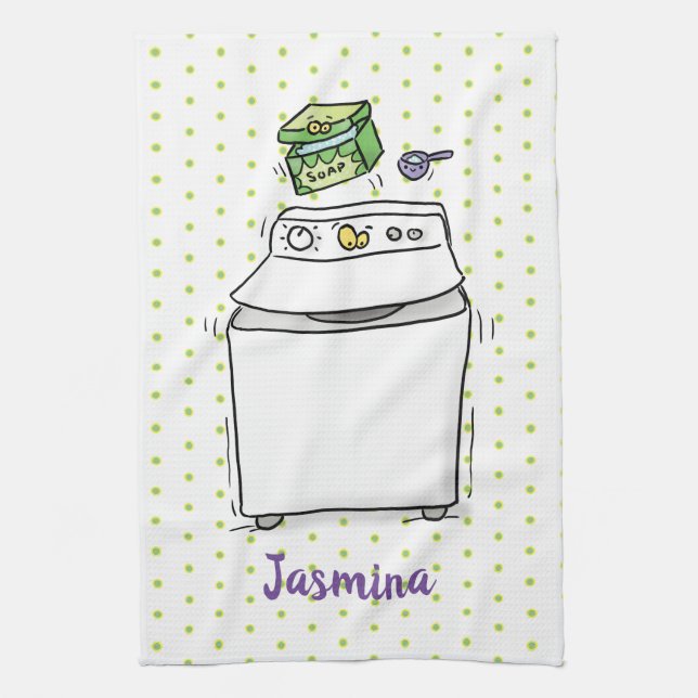 Linge De Cuisine Illustration de lave-linge mignonne (Vertical)