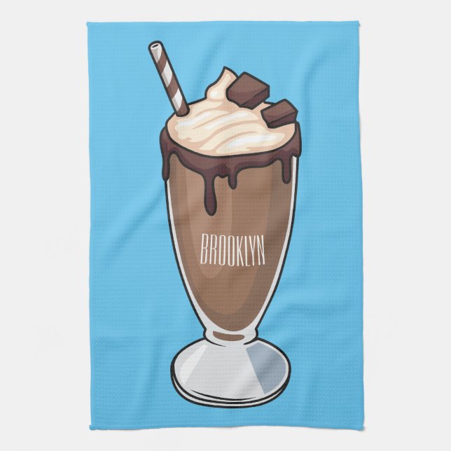 Linge De Cuisine Illustration de milk-shake au chocolat (Vertical)
